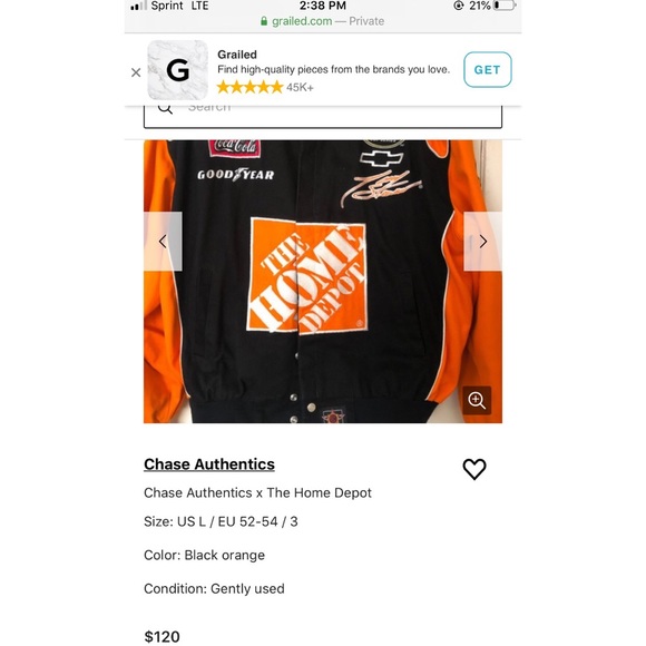 NASCAR Tony Stewart Orange Home Depot jacket! - Picture 7 of 7
